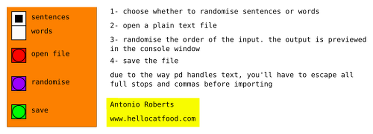 Five Days of Pure Data - Randomise Text