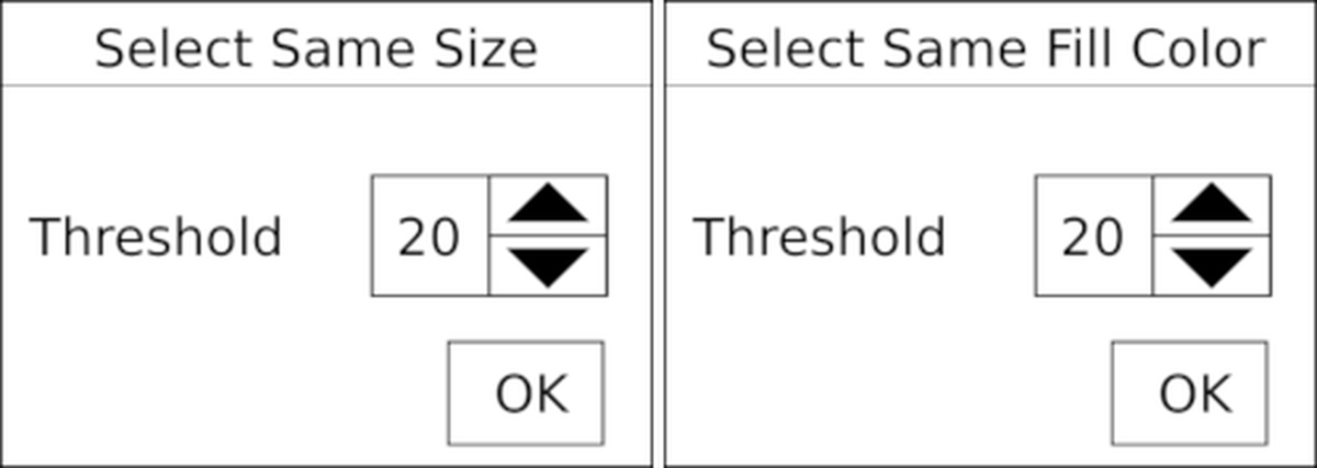 Select objects of similar size in Inkscape