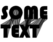 Text with extrude effect applied