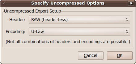 Export settings